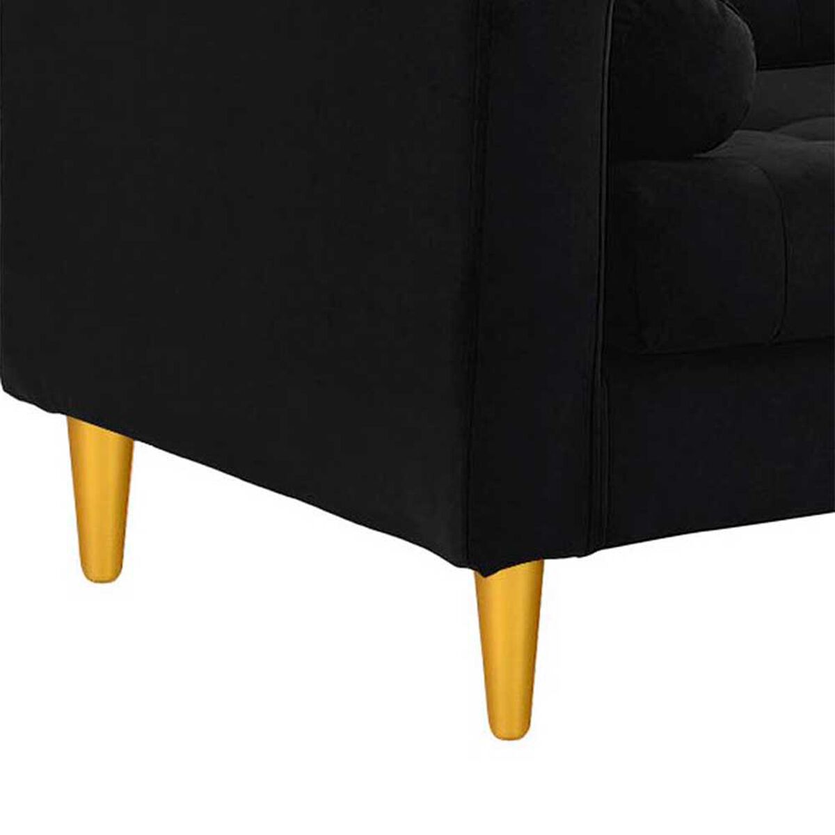 Sof&aacute; Bodevir Retro Felpa 01 3 Cuerpos Negro&nbsp;