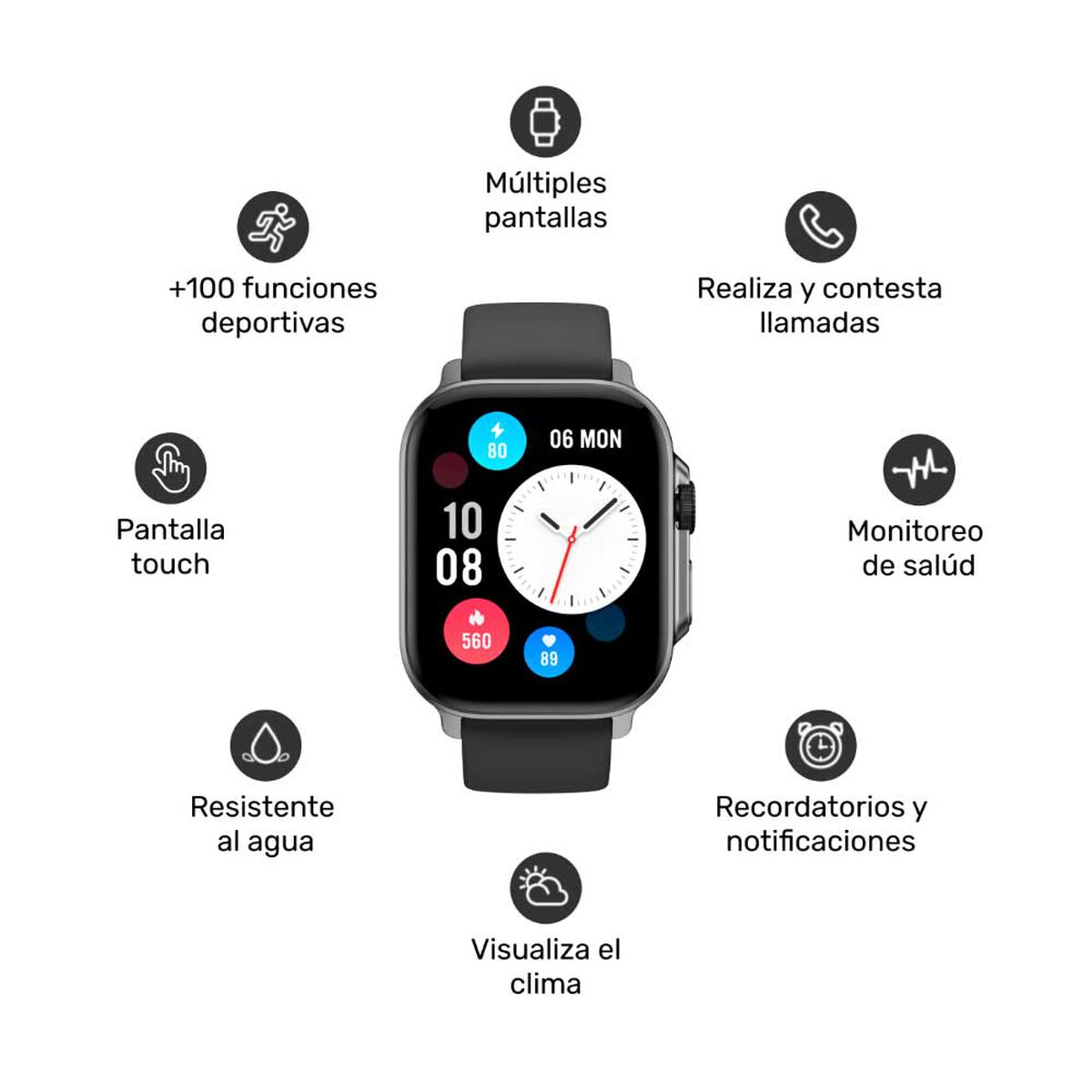 Smartwach Lhotse Connect S03 42mm Negro