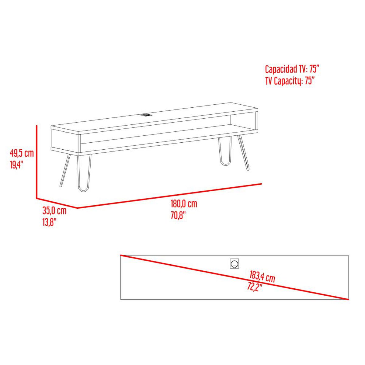 Rack Tuhome Luft Hasta 75" Miel