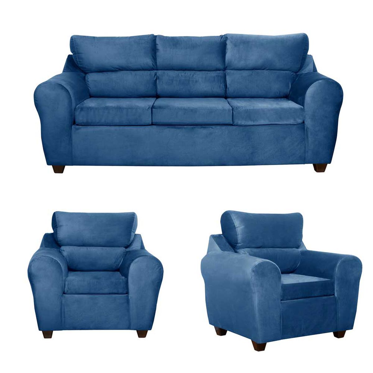 Juego de Living Mexx Muebles Dubai 5 Cuerpos Petroleo