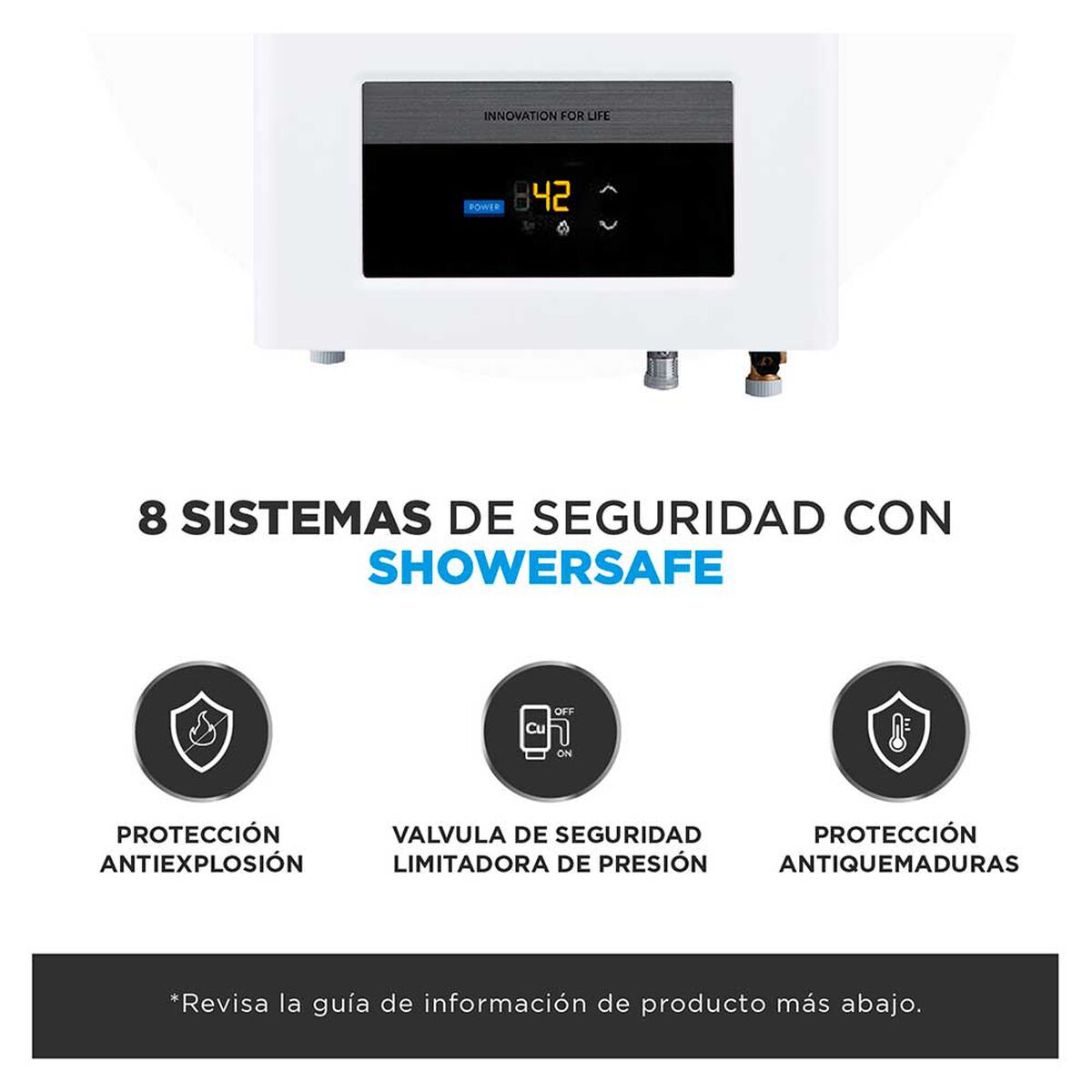 Calefont Gas Licuado Midea MGWH13-26EQPCLW-GL Tiro Forzado 13 lts.