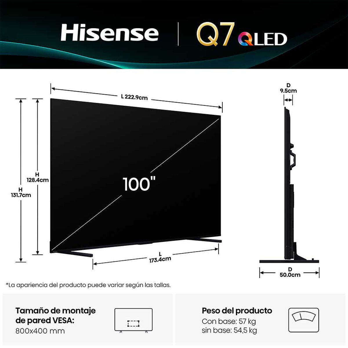 QLED 100" Hisense 100Q7QG Smart TV 4K