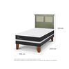 Cama Europea CIC 1,5 Plazas Ortopedic + Respaldo Torino Olivo