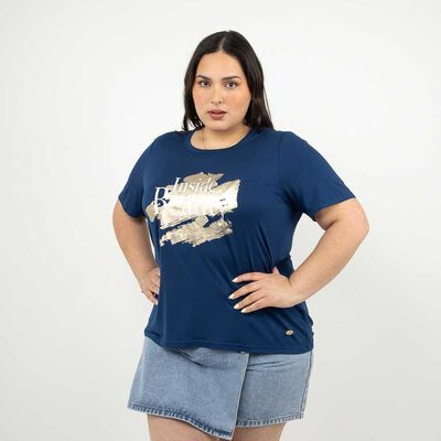 Polera Con Estampado Manga Corta Mujer Extralindas