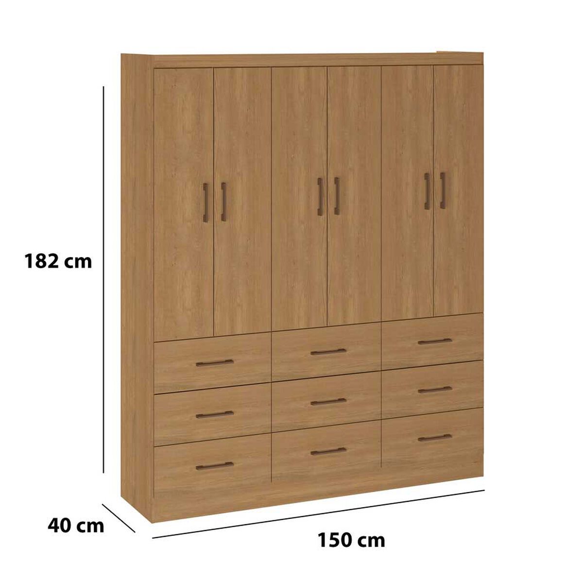 Closet Exit 6 Puertas 9 Cajones Roble