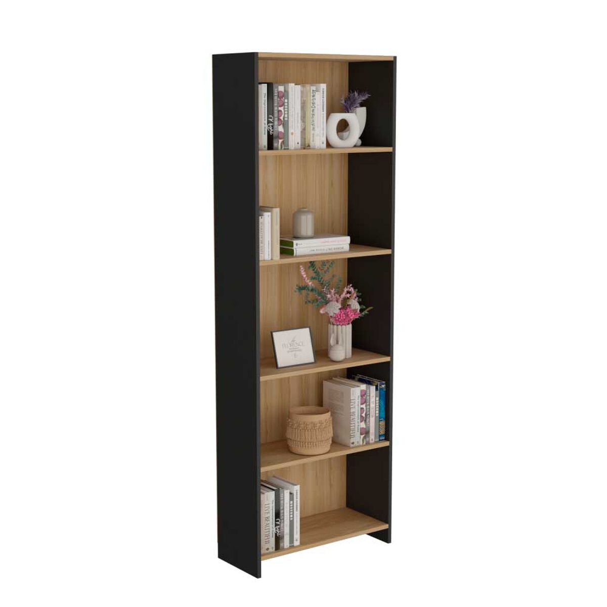 Biblioteca TuHome Eco 5 Repisas Lisa Fresno Europeo Wengue