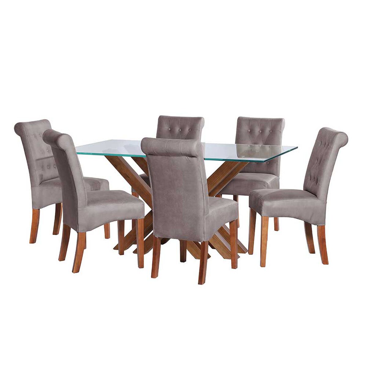 Juego de Comedor Latam Home Merida 6 Sillas Gris
