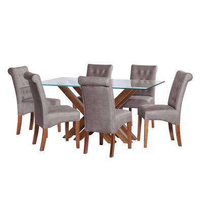 Juego de Comedor Latam Home Merida 6 Sillas Gris