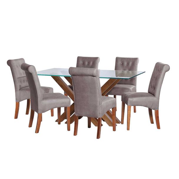 Juego de Comedor Latam Home Merida 6 Sillas Gris