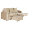 Sofá Seccional Bodevir BI-L 3 Cuerpos Beige