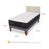 Cama Europea CIC 1,5 Plazas Premium + Respaldo Villarrica Alpino
