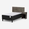 Cama Europea Rosen 1 Plaza Wave + Respaldo + Velador Tabor Grafito
