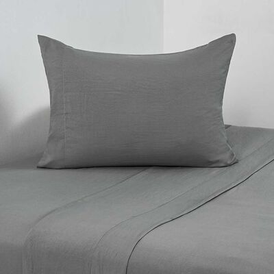 Imagen 1 del producto Juego de Sábanas American Family 1.5 Plazas Liso Prewash Gris