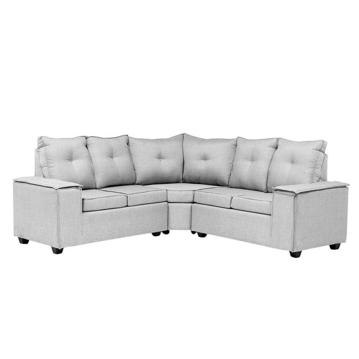 Sofá Seccional Mexx Muebles Hamburgo 5 Cuerpos Gris