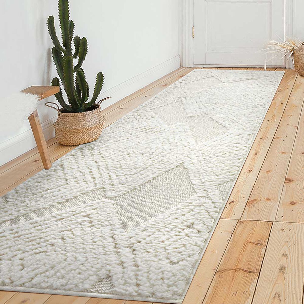 Alfombra Pasillo Modalfo Palafito Blanca 70 x 230 cm