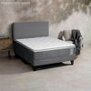 Cama Europea Celta Base Dividida 2 Plazas Carbono + Respaldo Acolchado