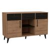 Combo Escritorio en L + Gabinete TuHome Bilbao Miel Wengue