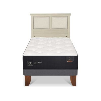 Cama Europea CIC 1,5 Plazas Premium + Respaldo Torino Alpino