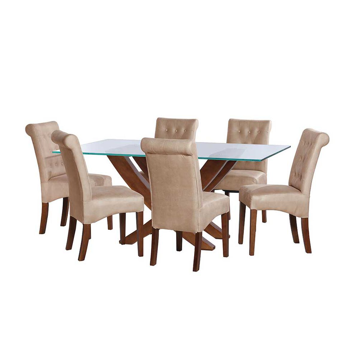 Juego de Comedor Latam Home Alicante 6 Sillas Beige