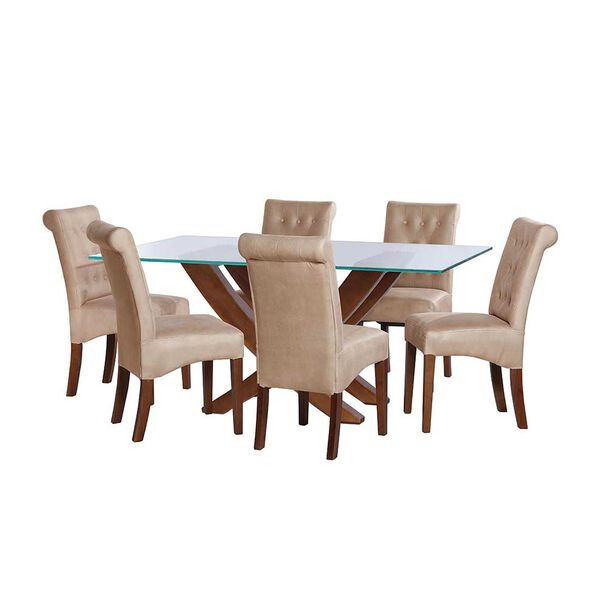 Juego de Comedor Latam Home Alicante 6 Sillas Beige