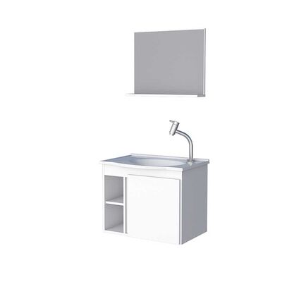 Imagen 1 del producto Vanitorio + Lavamanos + Espejo con Repisa Vekkahome Safira Blanco