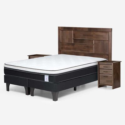 Imagen 2 del producto Cama Europea Rosen King Dolce + Respaldo + 2 Veladores