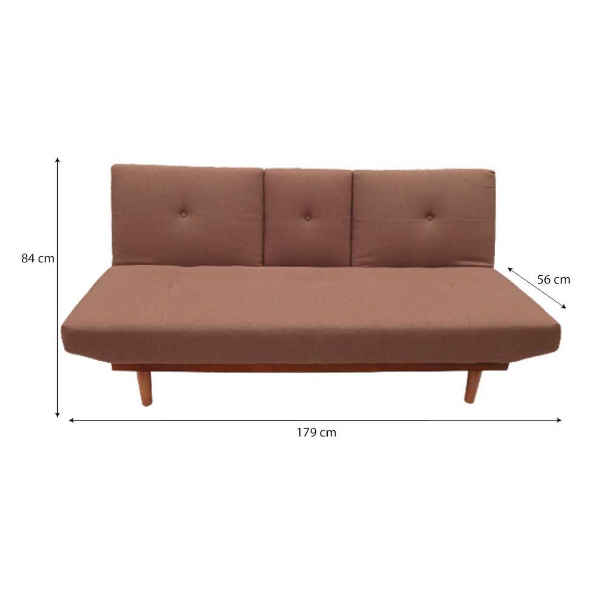 Futón Furnitech Amelia 3 Cuerpos Café