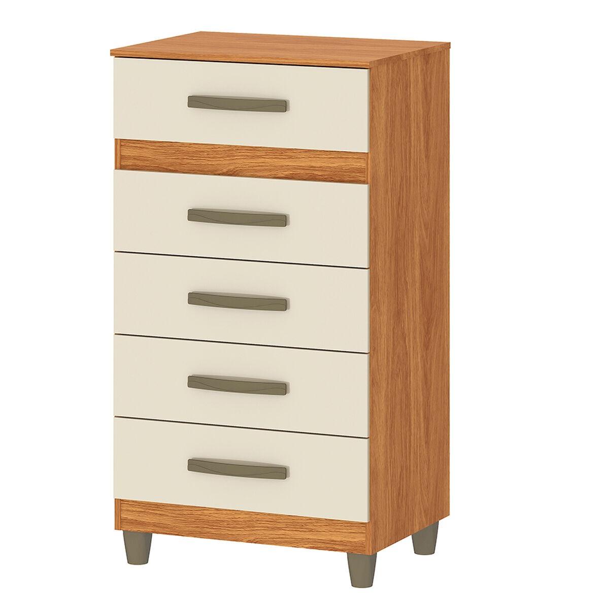 Cómoda Vekkahome Malta 5 Cajones Café