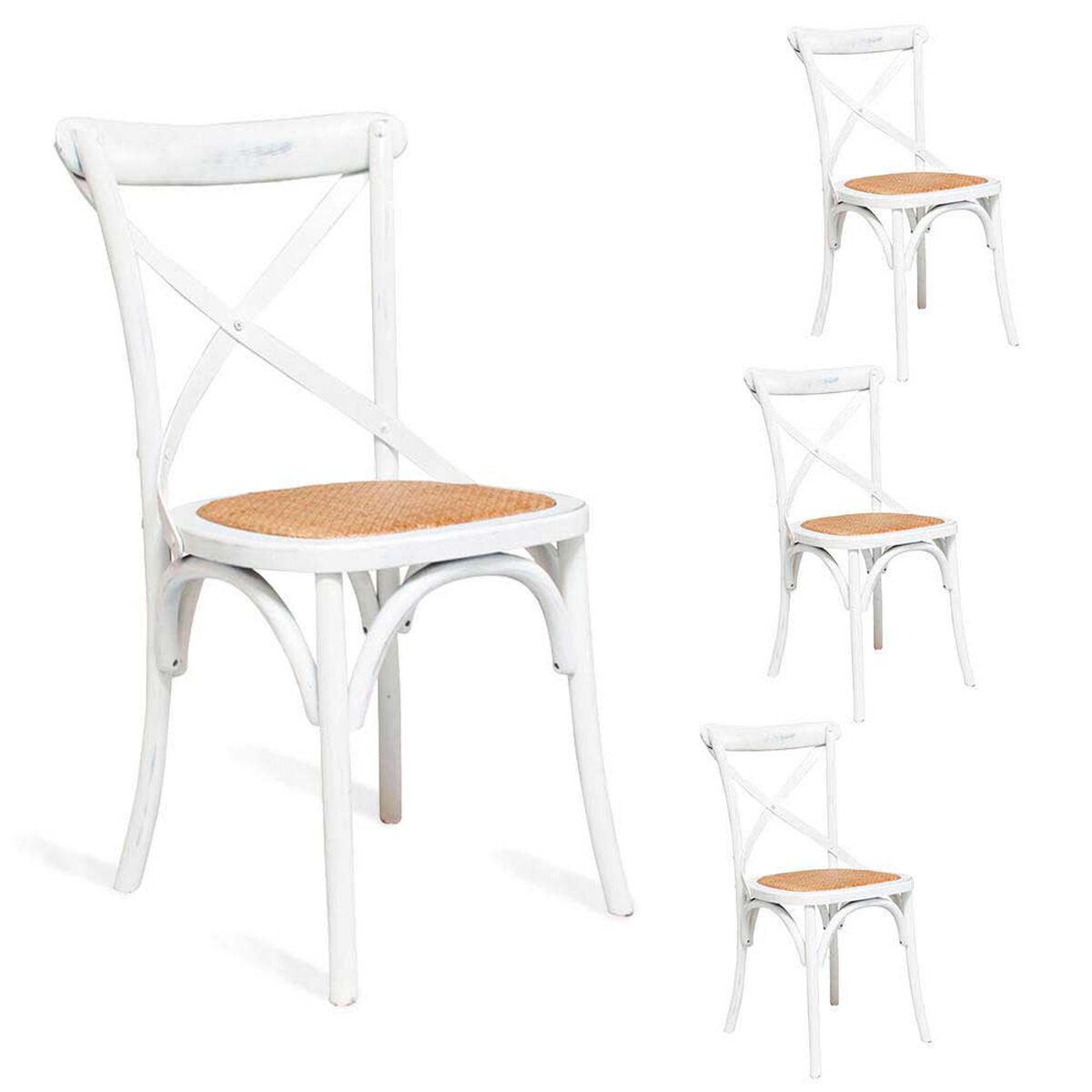 Set 4 Sillas Spazzio Retro Blanco