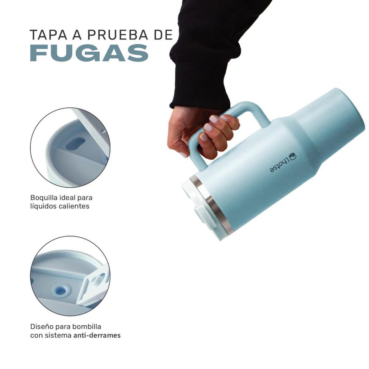 Vaso T&eacute;rmico Tumbler Lhotse Acero Inoxidable con Tapa 1180ml Azul Cielo