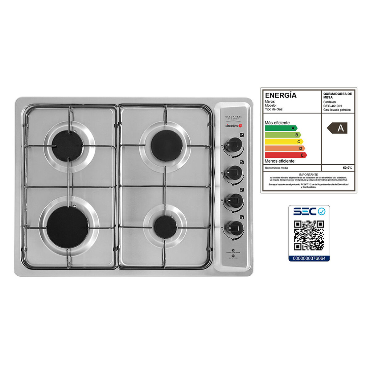 Kit Cocina Sindelen Campana CA-606NG + Horno Empotrable HE-7200IN + Encimera CEG-4610IN