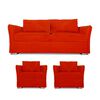 Juego de Living Elegant Detail Atlanta   Sofá 3 Cuerpos + Dos Sillones 1 Cuerpo Rojo