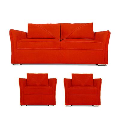 Juego de Living Elegant Detail Atlanta   Sofá 3 Cuerpos + Dos Sillones 1 Cuerpo Rojo