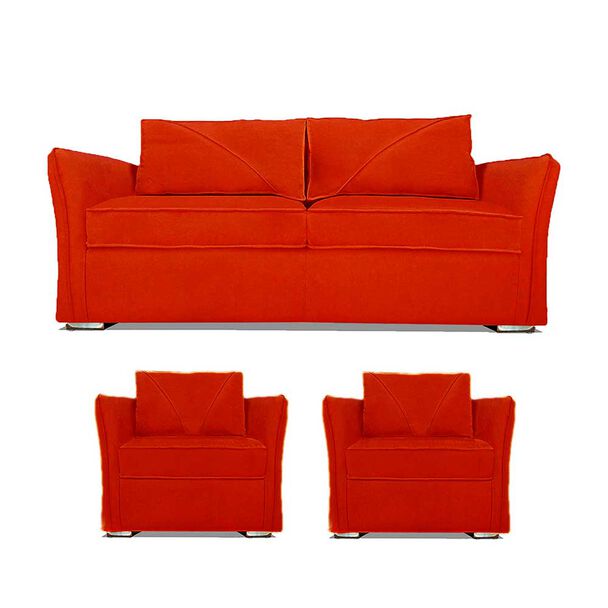 Juego de Living Elegant Detail Atlanta   Sofá 3 Cuerpos + Dos Sillones 1 Cuerpo Rojo
