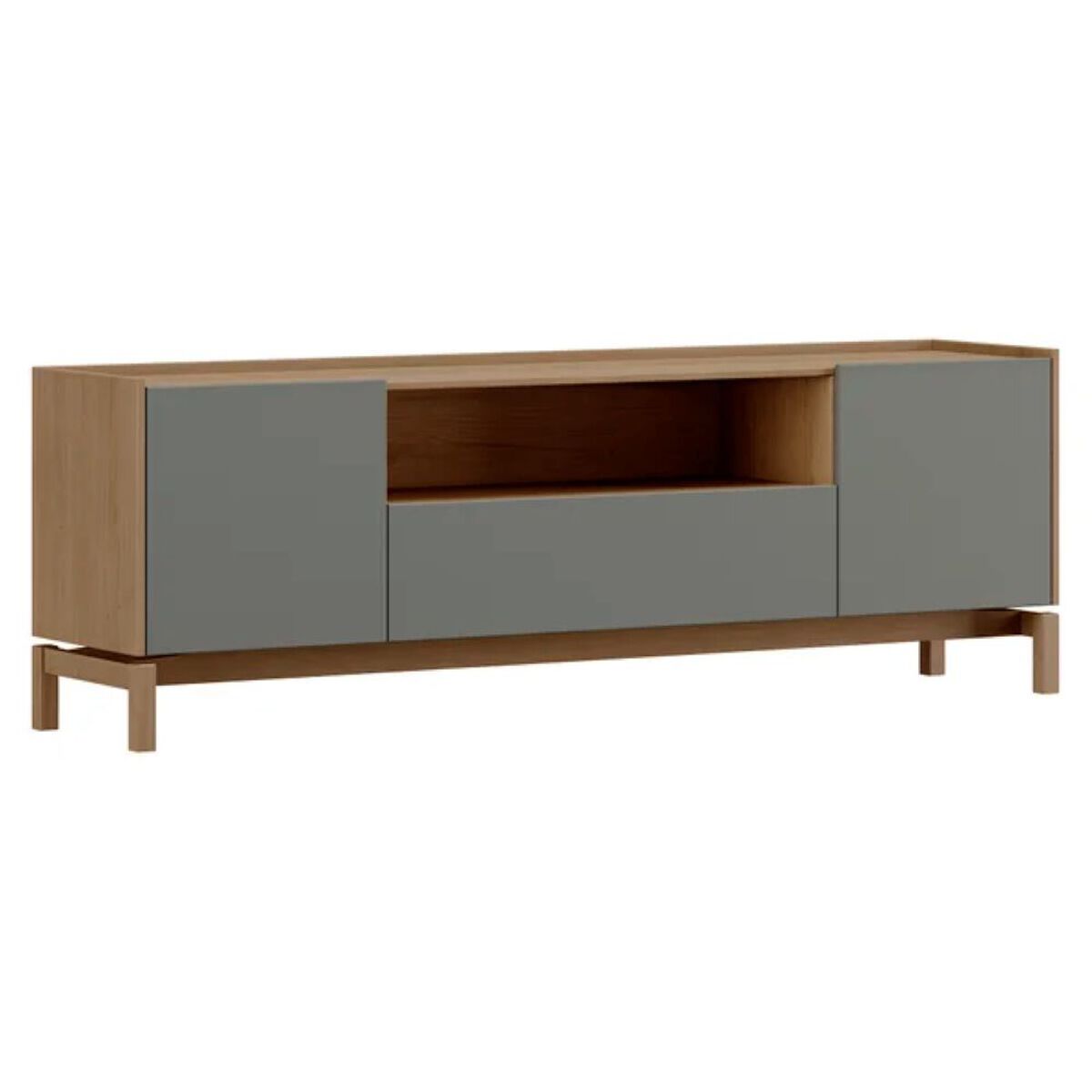 Rack TV Roca Barcelona 2 Puertas 1 Caj&oacute;n Verde Roble