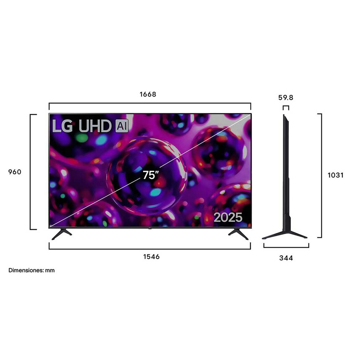 LED 75" LG 75UA8050PSA.AWH 4K Ultra HD