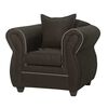Juego de Living Black Factory Emili Sofá 3 Cuerpos + Dos Sillones 1 Cuerpo Café