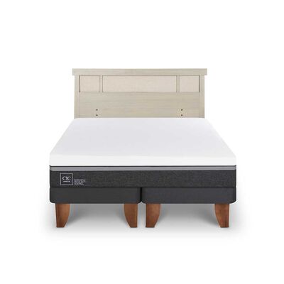 Imagen 1 del producto Cama Europea CIC Base Dividida 2 Plazas Ortopedic Advance + Respaldo Dublin Alpino