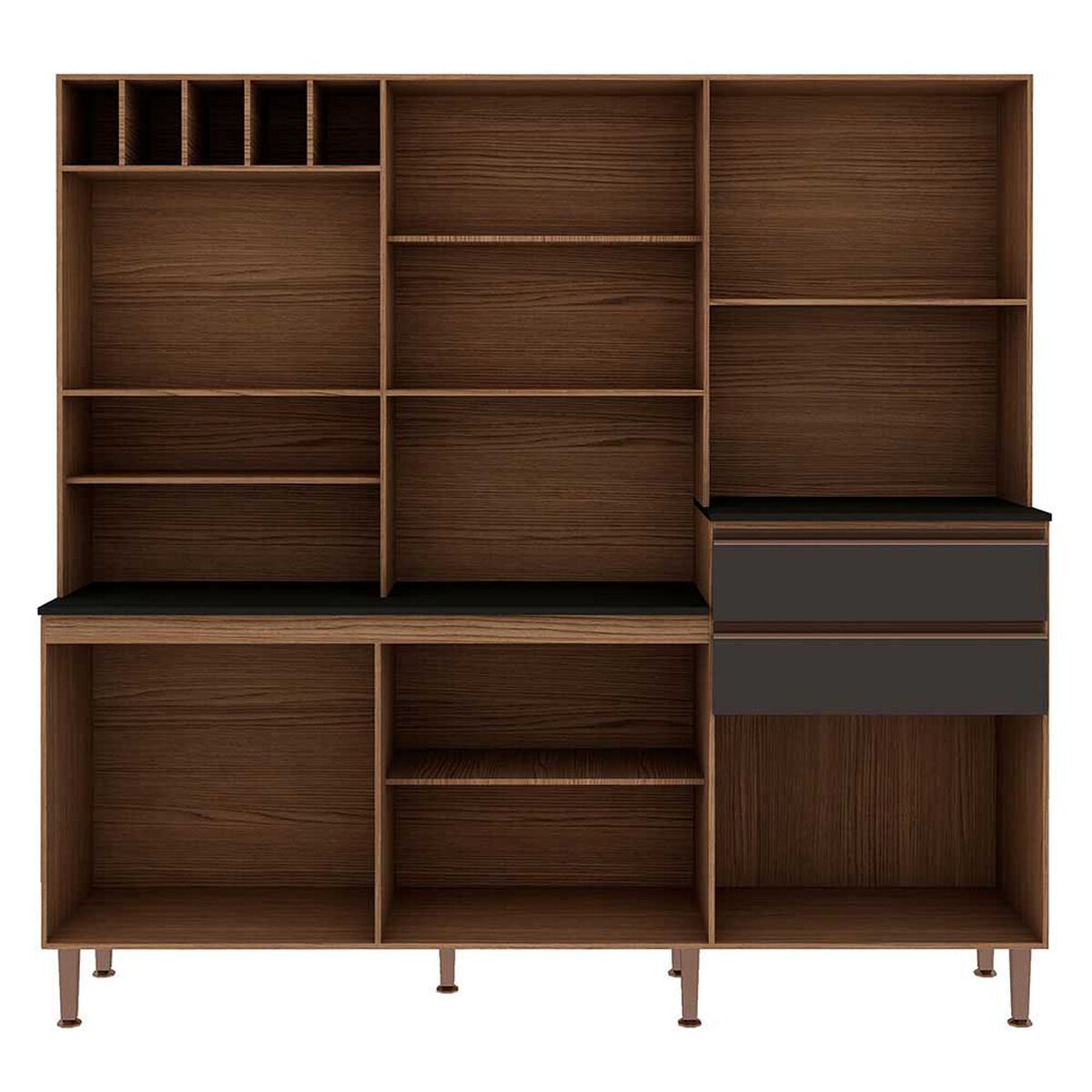 Cocina Vekkahome Malbec 12 Puertas 2 Cajones Gris