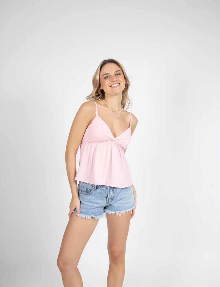 Polera Pabilo Escote Cruzado Sin Mangas Mujer Icono