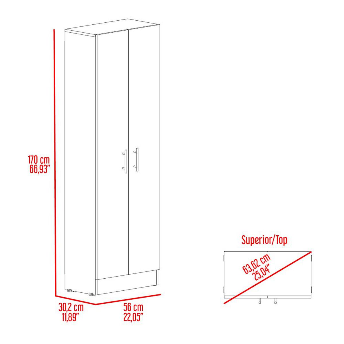 Mueble Despensa Multiusos Tuhome Kitchen 2 Puertas Blanco 
