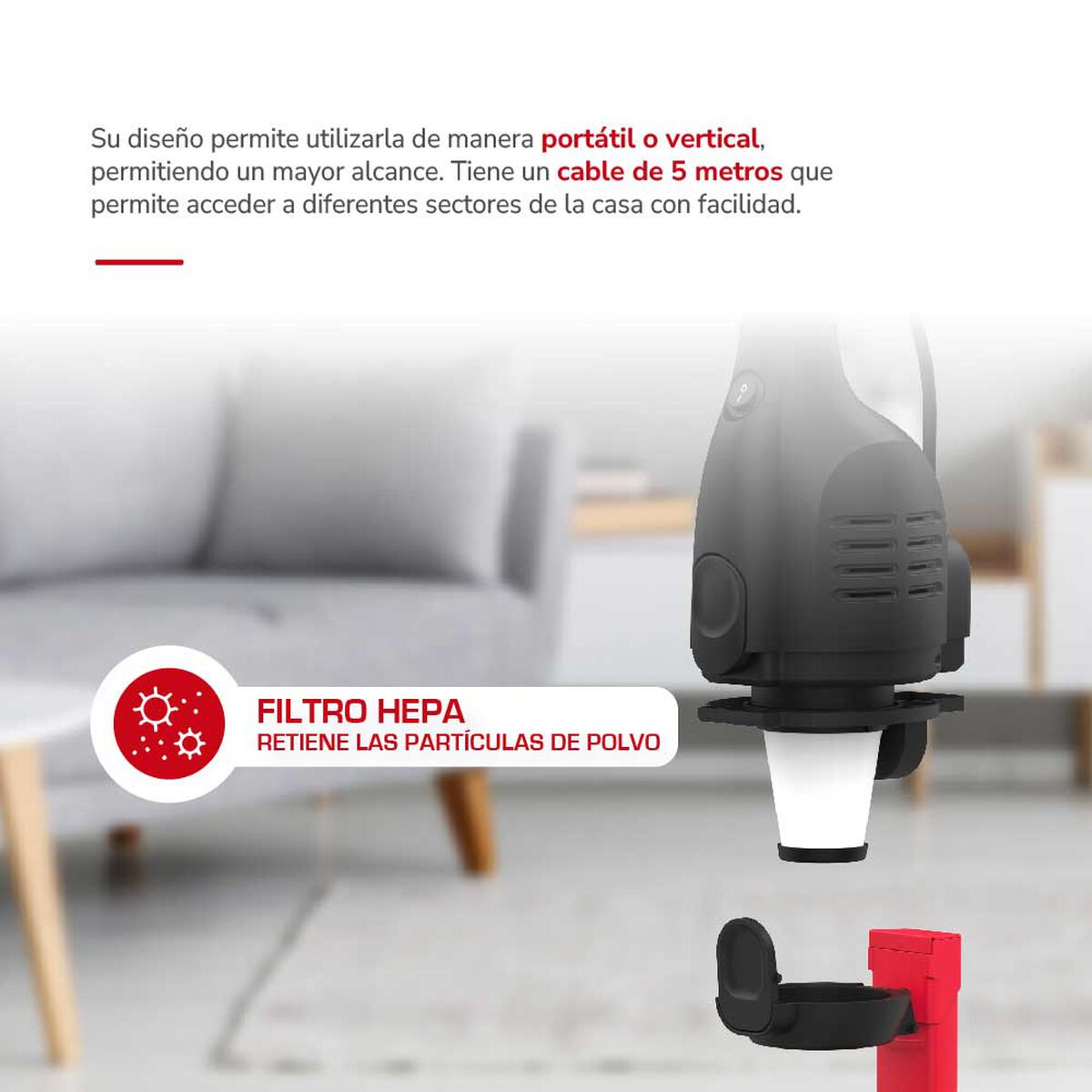 Aspiradora Vertical Thomas 2 en 1 TH-1020C