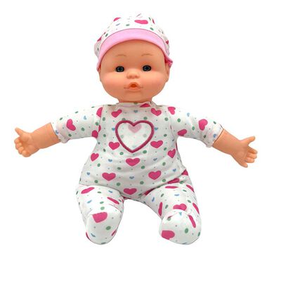 Muñeca Baby Doll Cuerpo Blando Corazón, 12 Sonidos Colores Surtidos Bostecitos