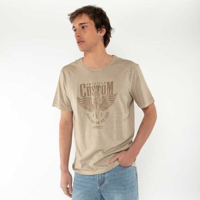 Polera Algodón Con Estampado Manga Corta Fiorucci