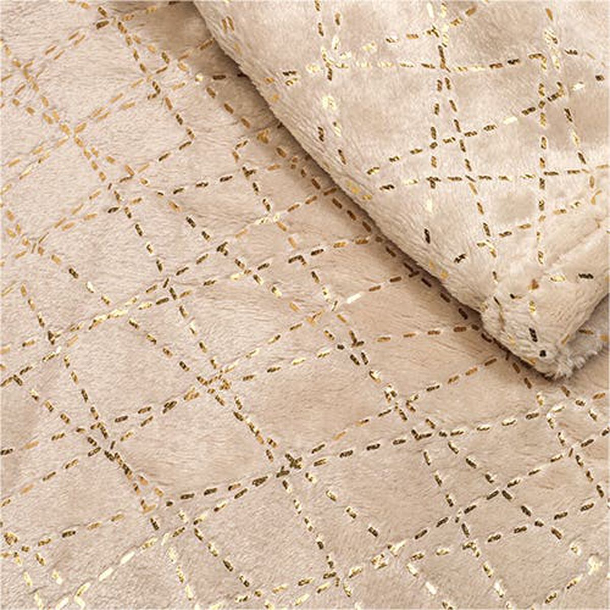 Manta Casa Linda Franela Golden Beige 130 x 160 cm