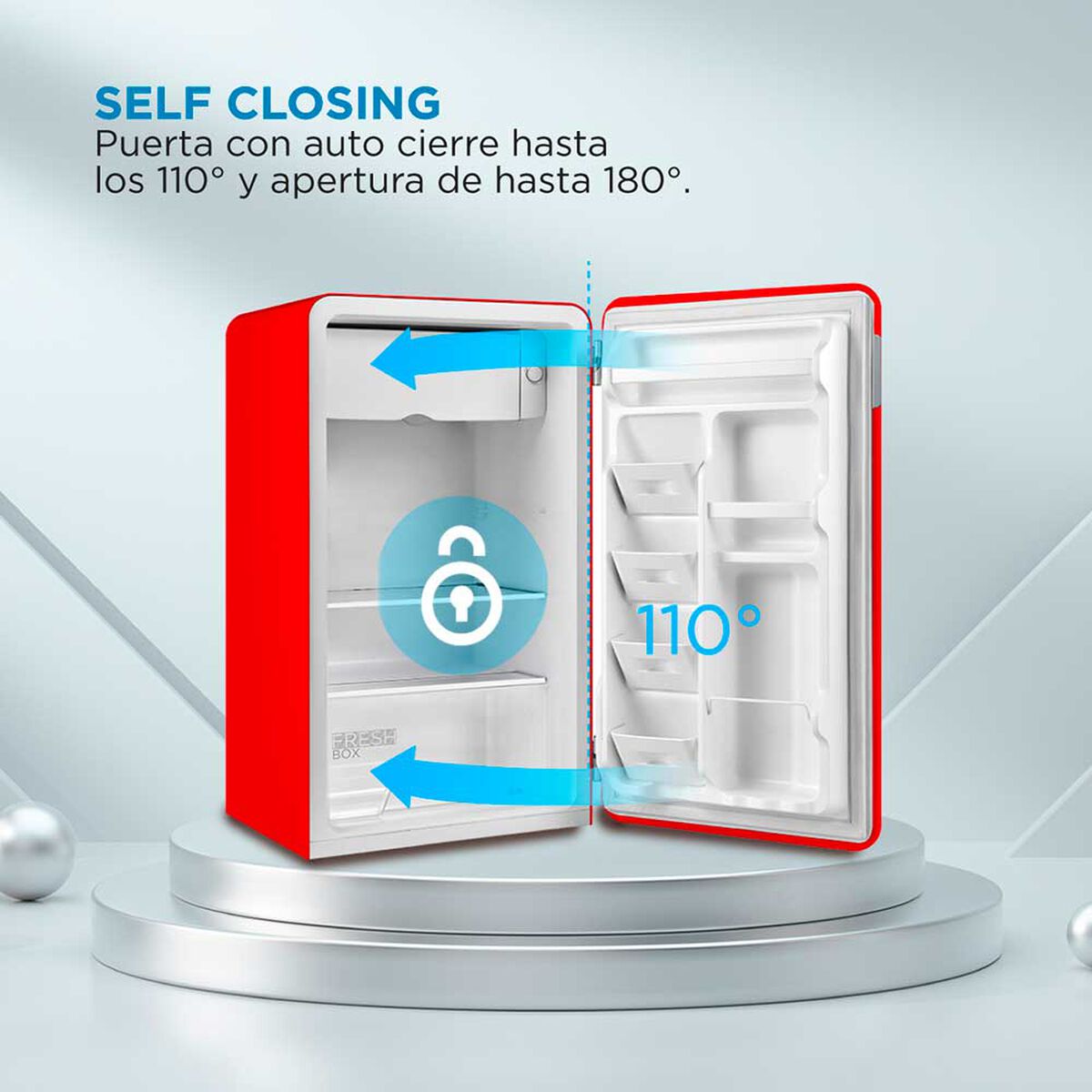 Minibar Midea MDRD142FGE13 93 lts. Rojo