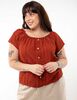 Blusa Botones Manga Corta Mujer Extralindas