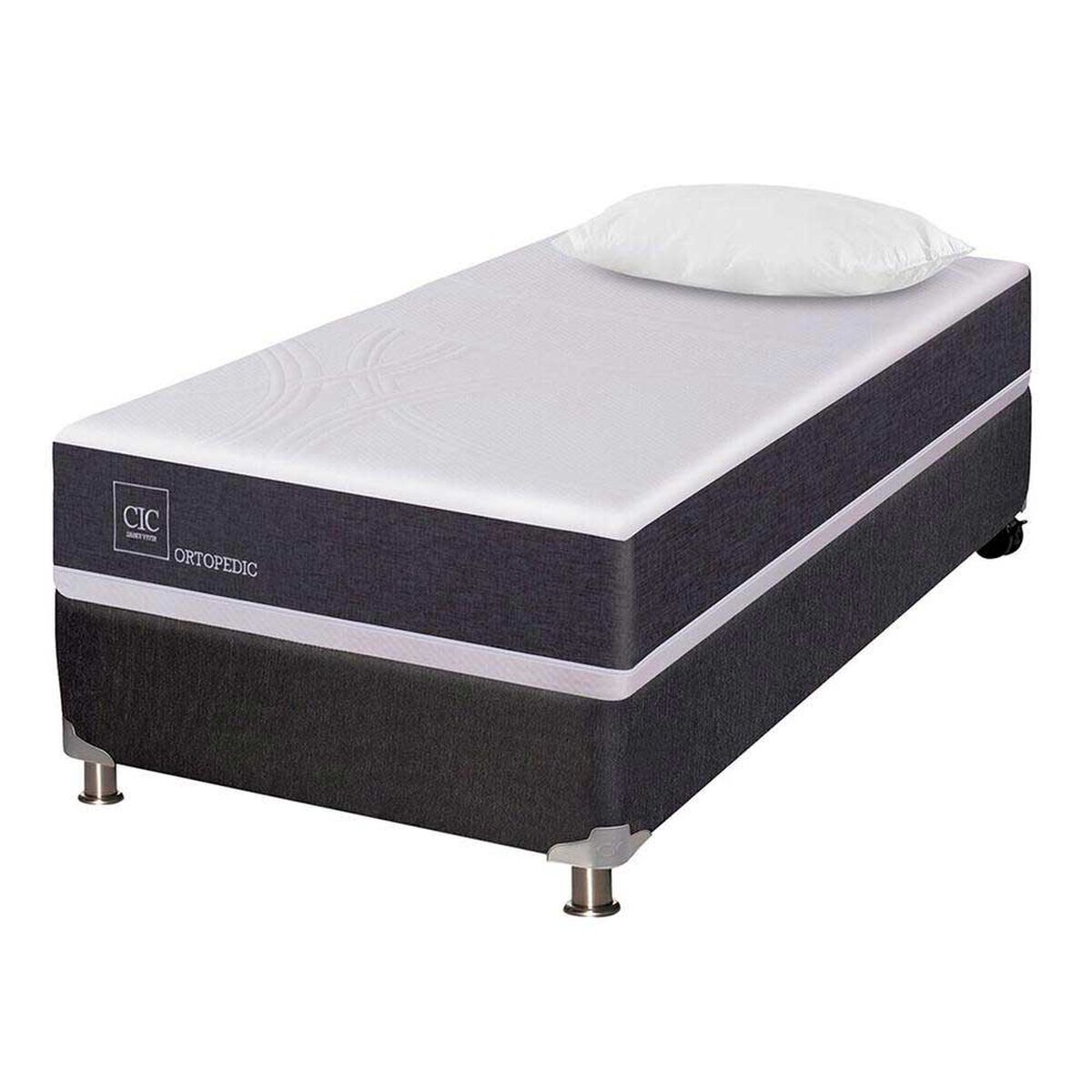 Box Spring CIC 1,5 Plazas Ortopedic + Almohada