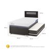 Cama Nido CIC 1,5 Plazas Excellence Plus + Respaldo Munich Negro