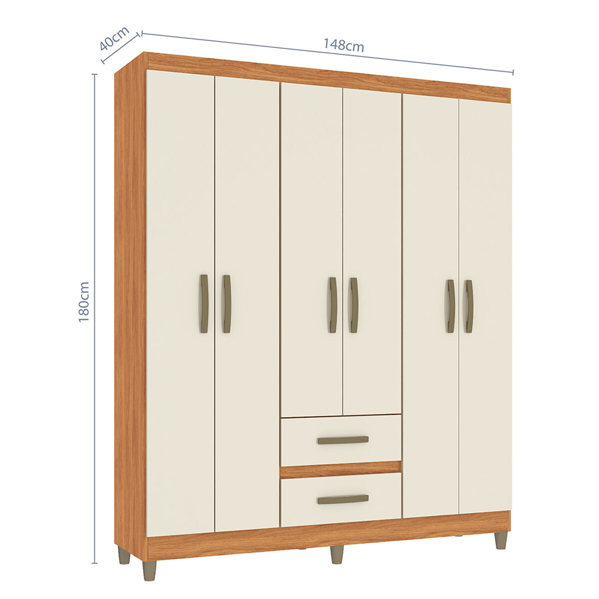 Cl&oacute;set Vekkahome Coimbra 6 Puertas 2 Cajones Blanco